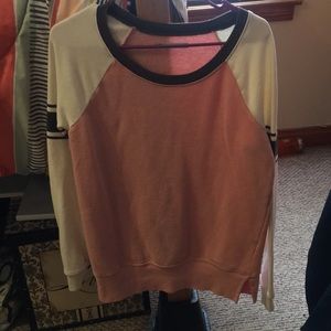 Pink and creme sweater